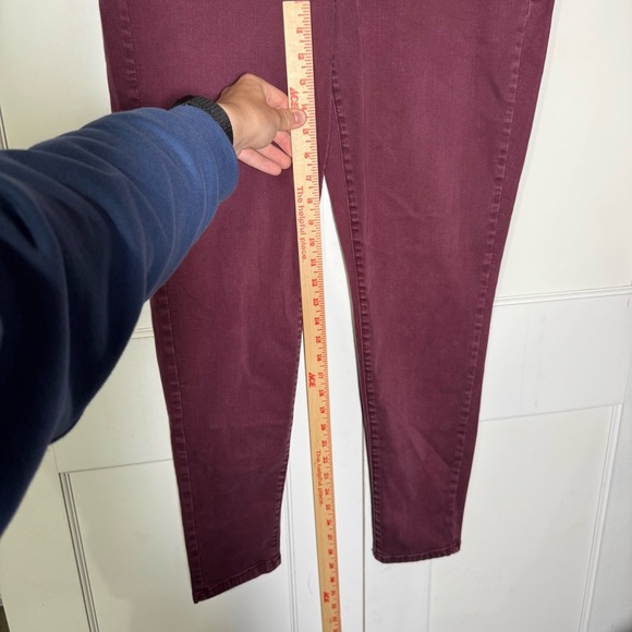 Lane Bryant Mid Rise Super Stretch Skinny Jeans Maroon Wine Purple Size 14 - Picture 6 of 9